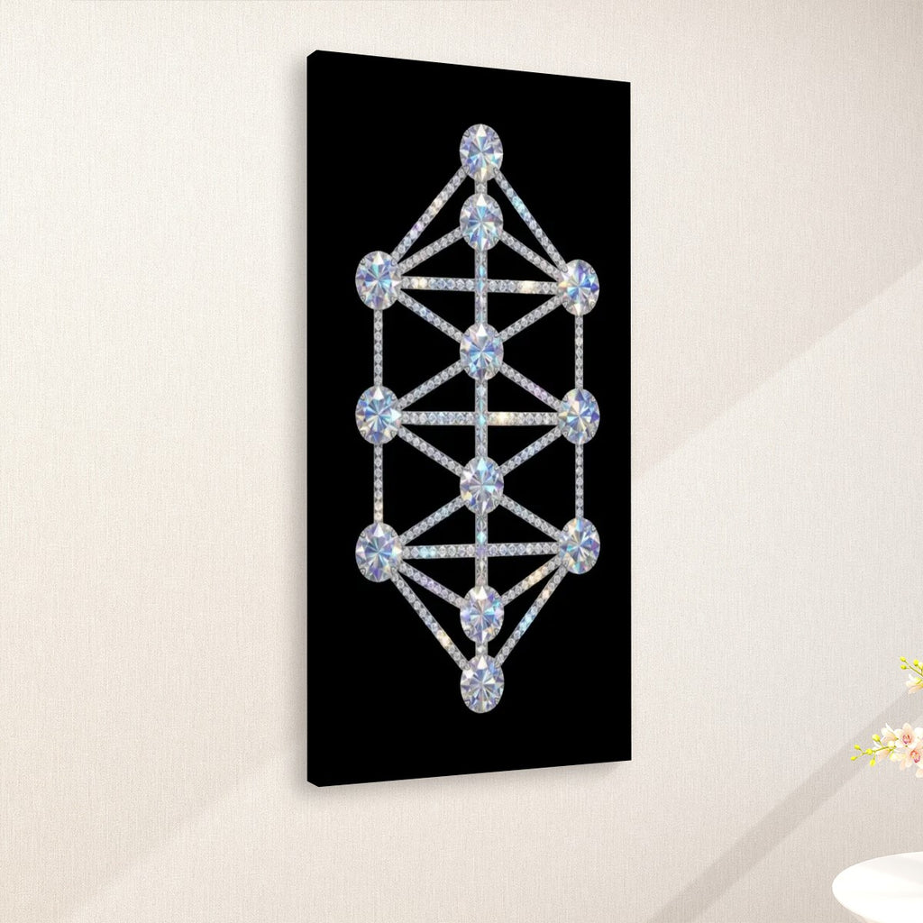 Crystalline Kathara Grid Canvas Print Wall Art (1:2) - 12D Sacred Geometry