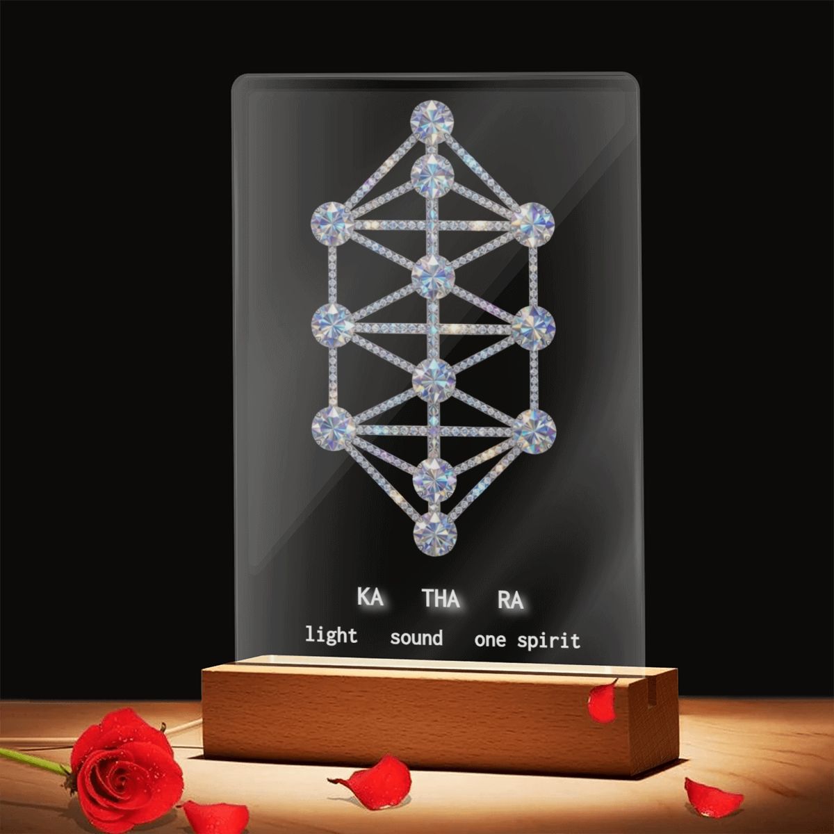 Kathara Grid Acrylic Desk Plaque Night Light