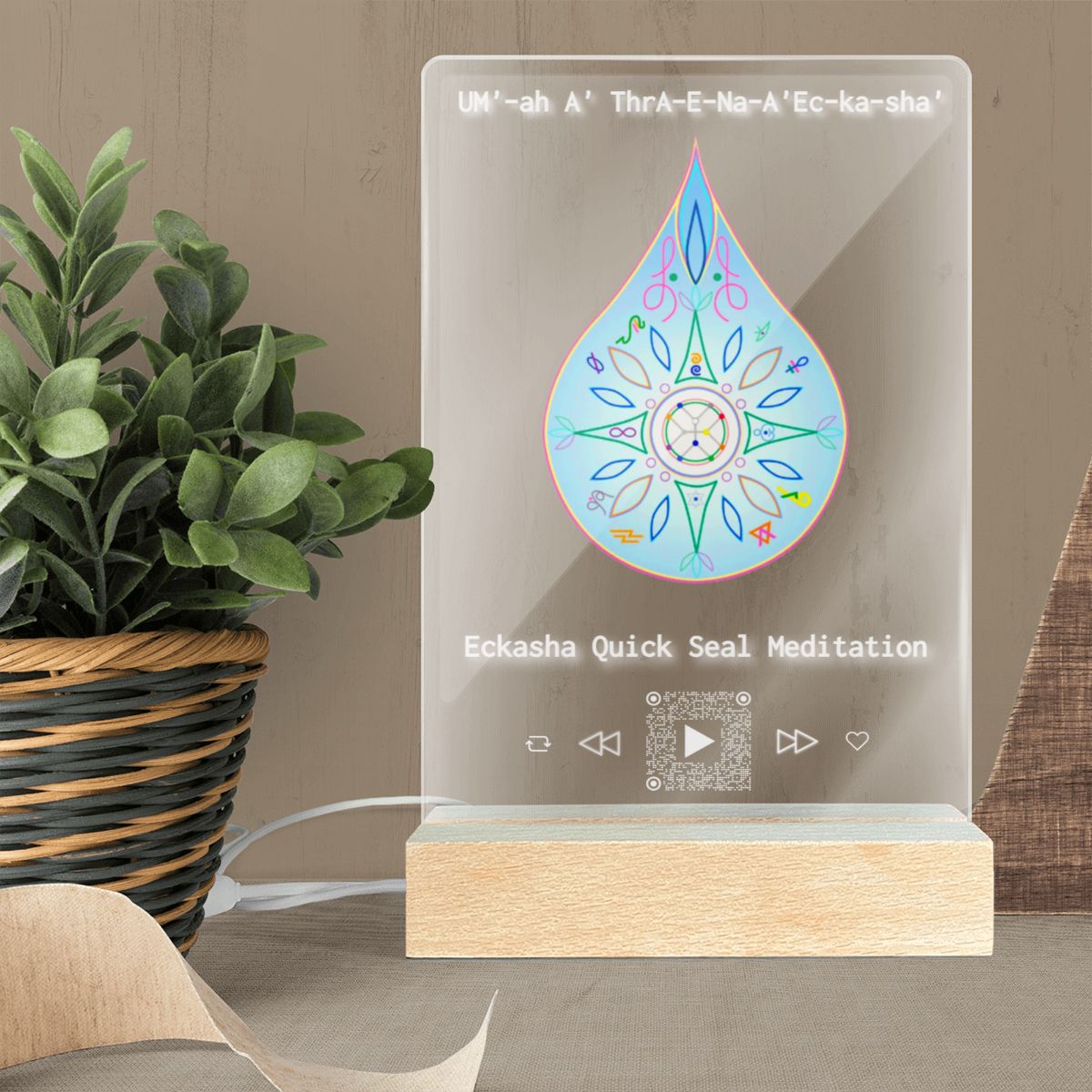 Eckasha Quick Seal Optical-Pineal Induction Light  | LED Acrylic Desk Plaque.