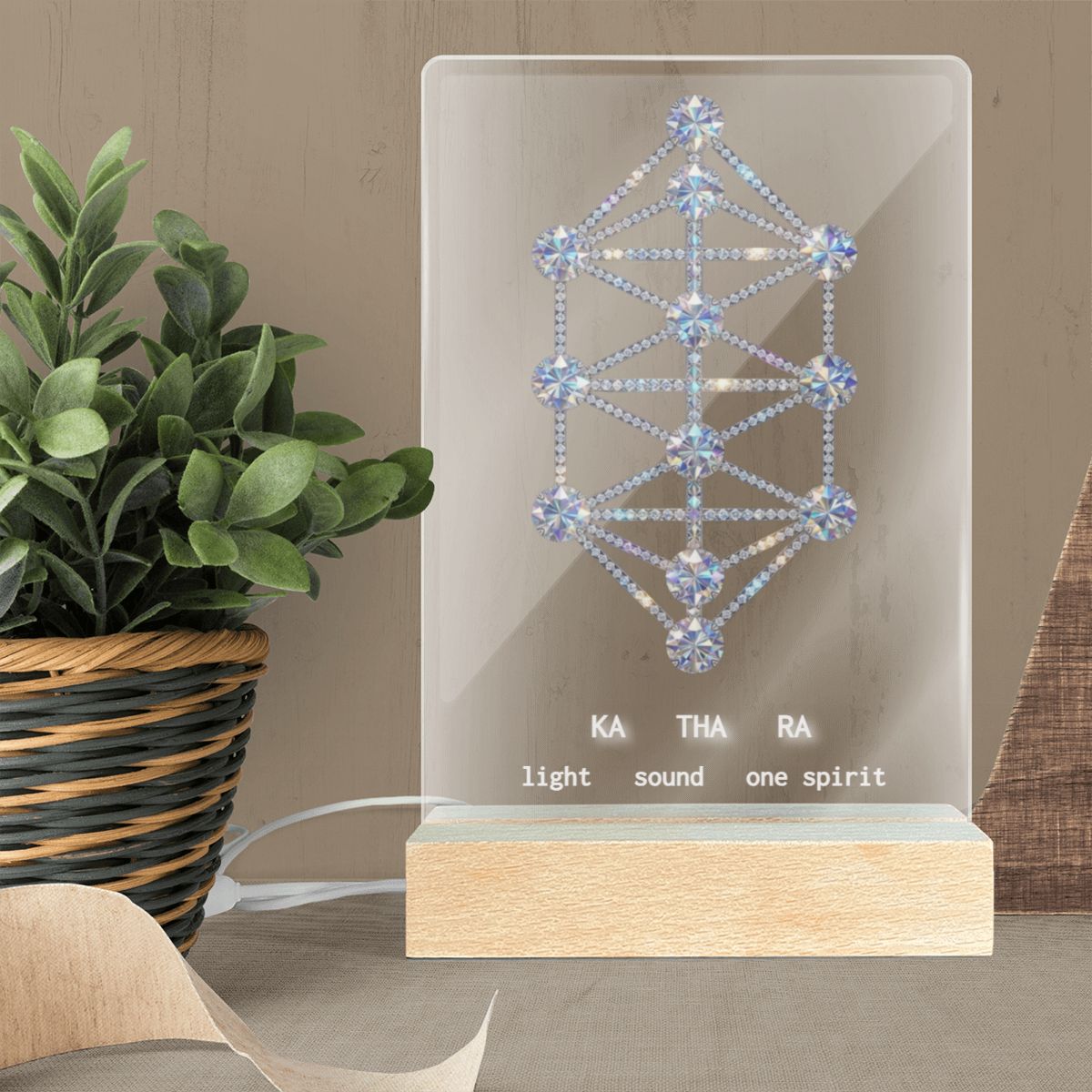 Kathara Grid Acrylic Desk Plaque Night Light