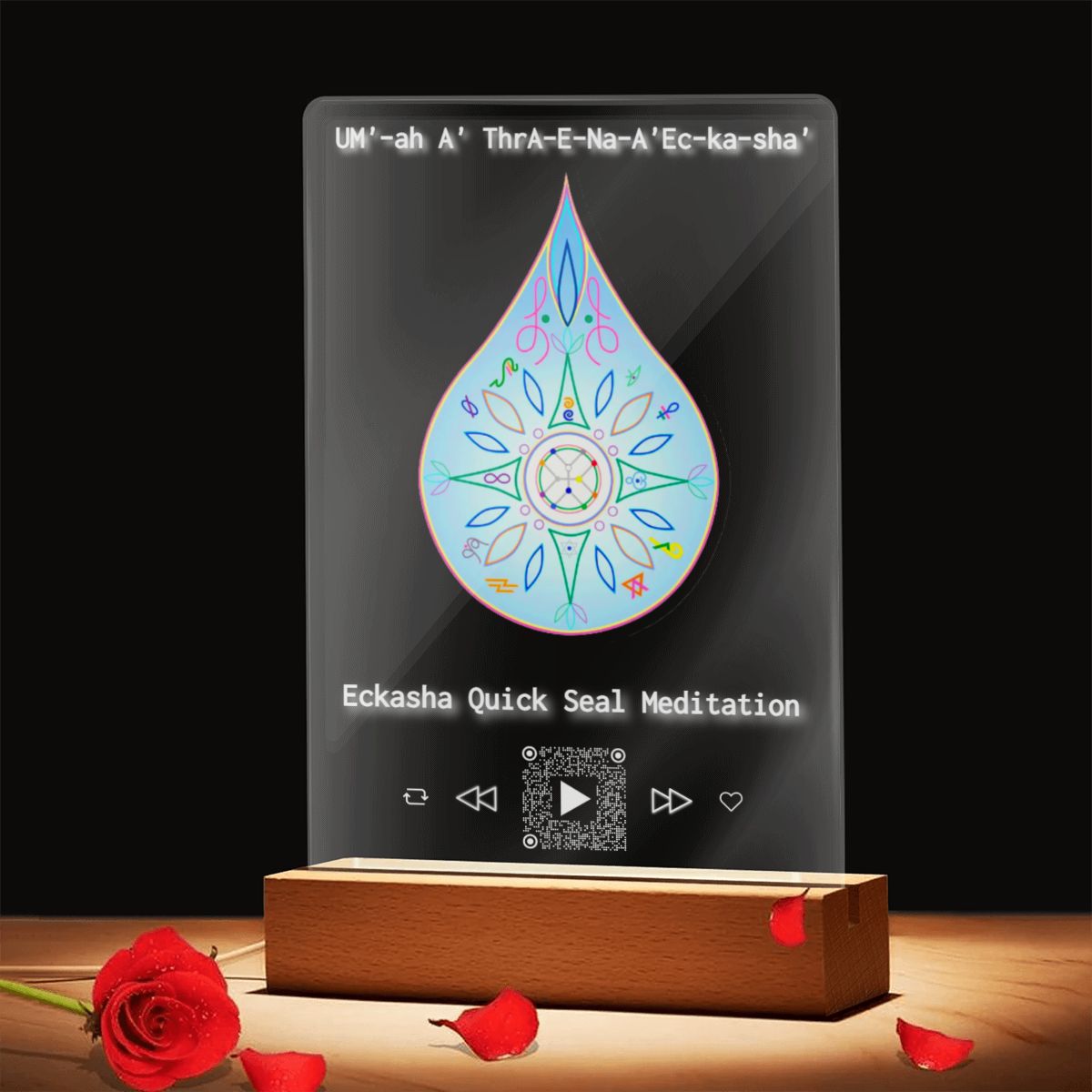 Eckasha Quick Seal Optical-Pineal Induction Light  | LED Acrylic Desk Plaque.