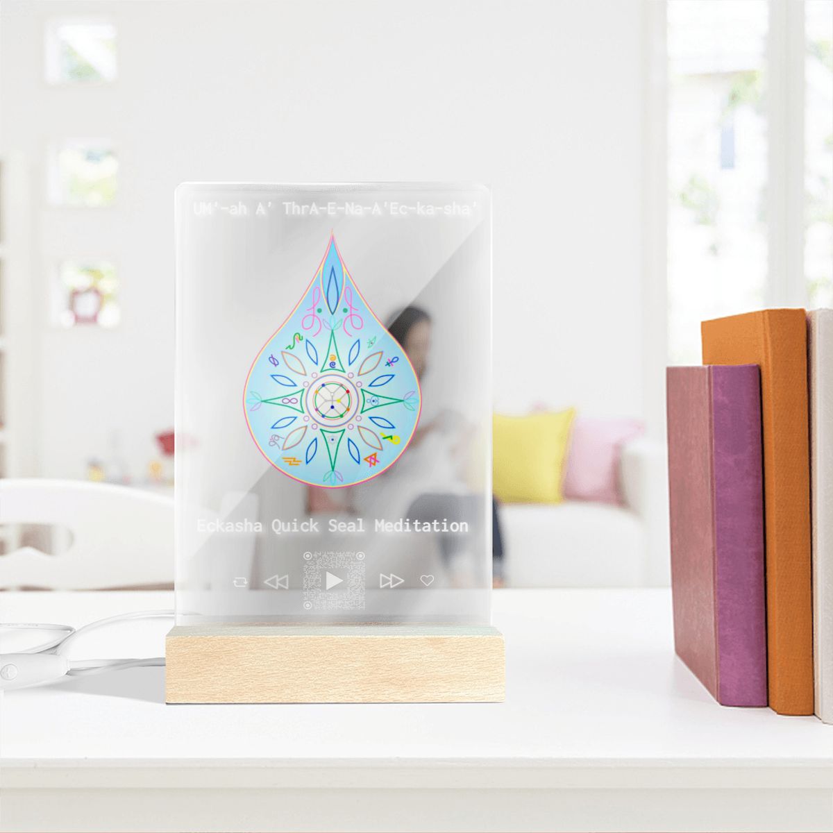Eckasha Quick Seal Optical-Pineal Induction Light  | LED Acrylic Desk Plaque.