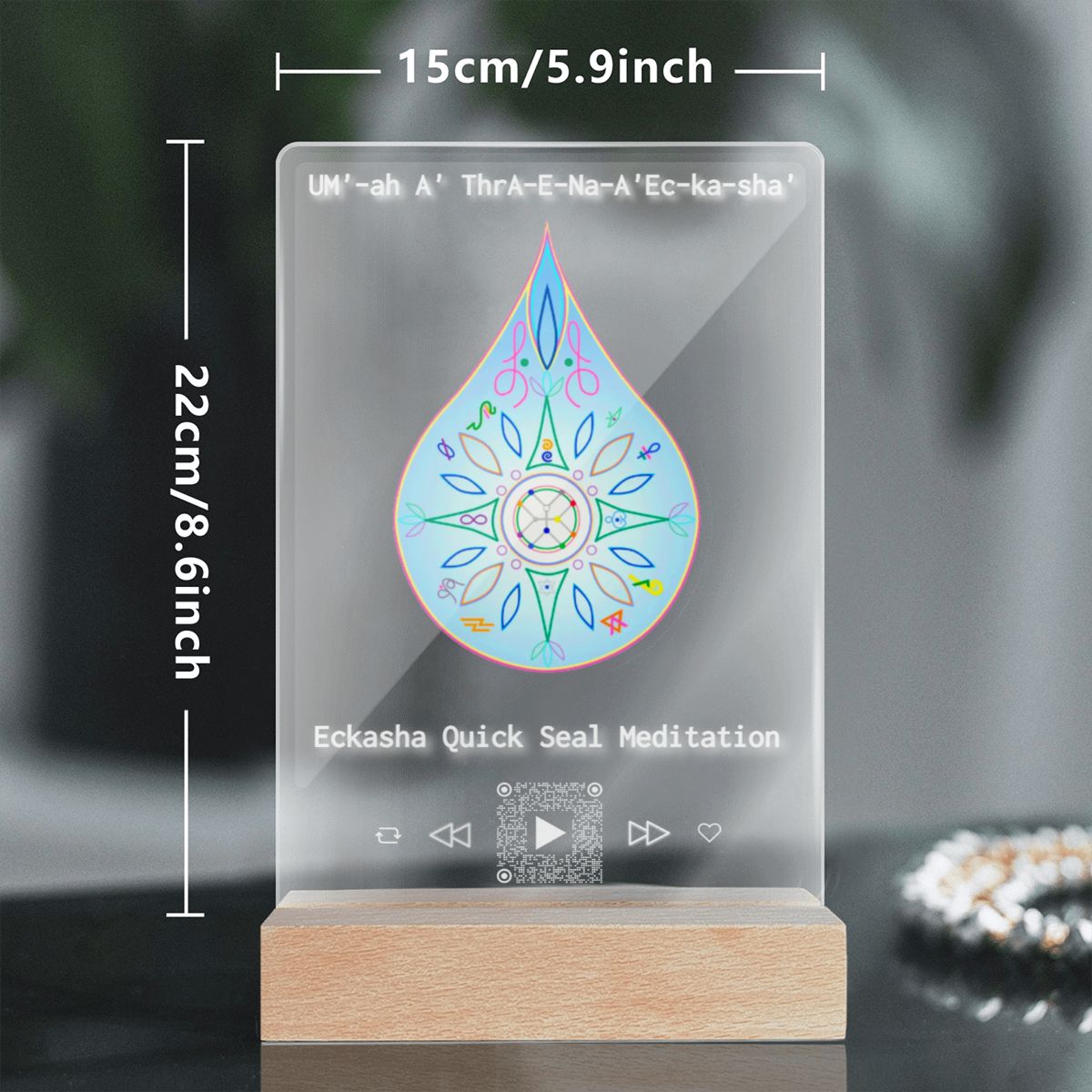 Eckasha Quick Seal Optical-Pineal Induction Light  | LED Acrylic Desk Plaque.